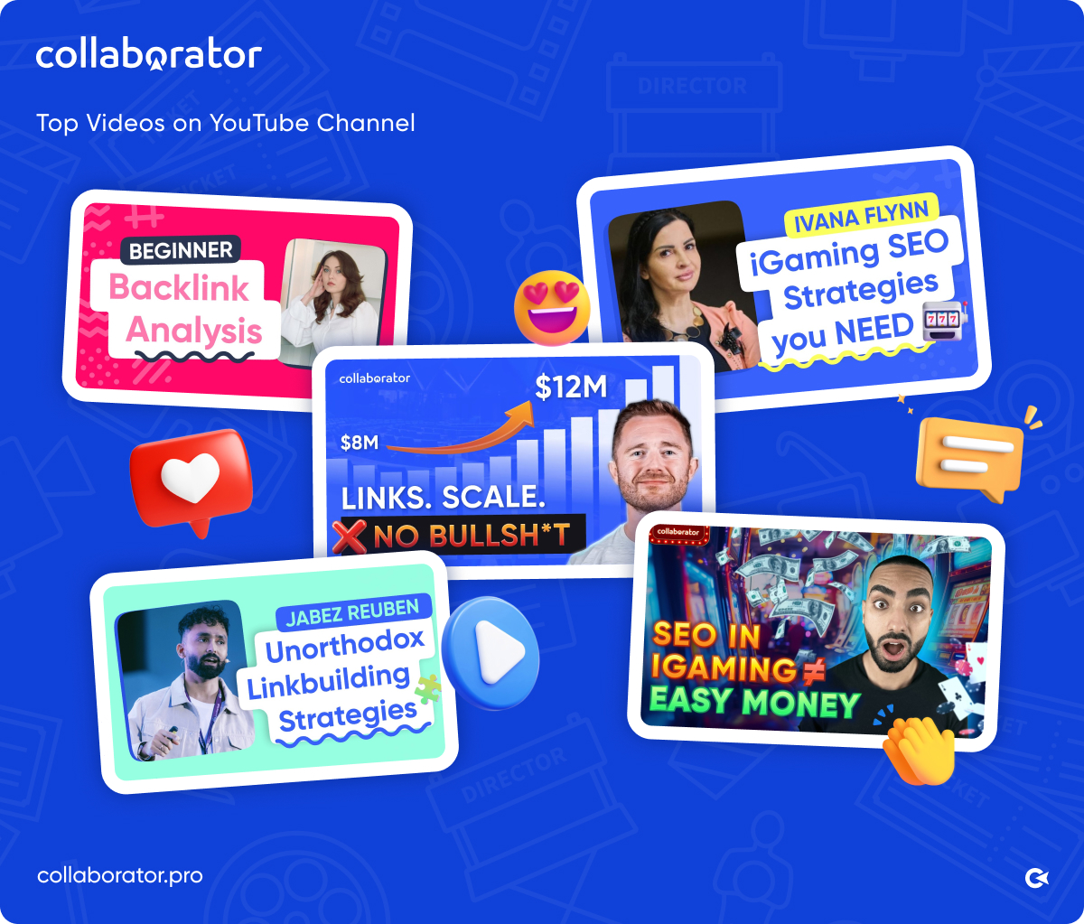 A collage displaying thumbnails from Collaborator YouTube channel